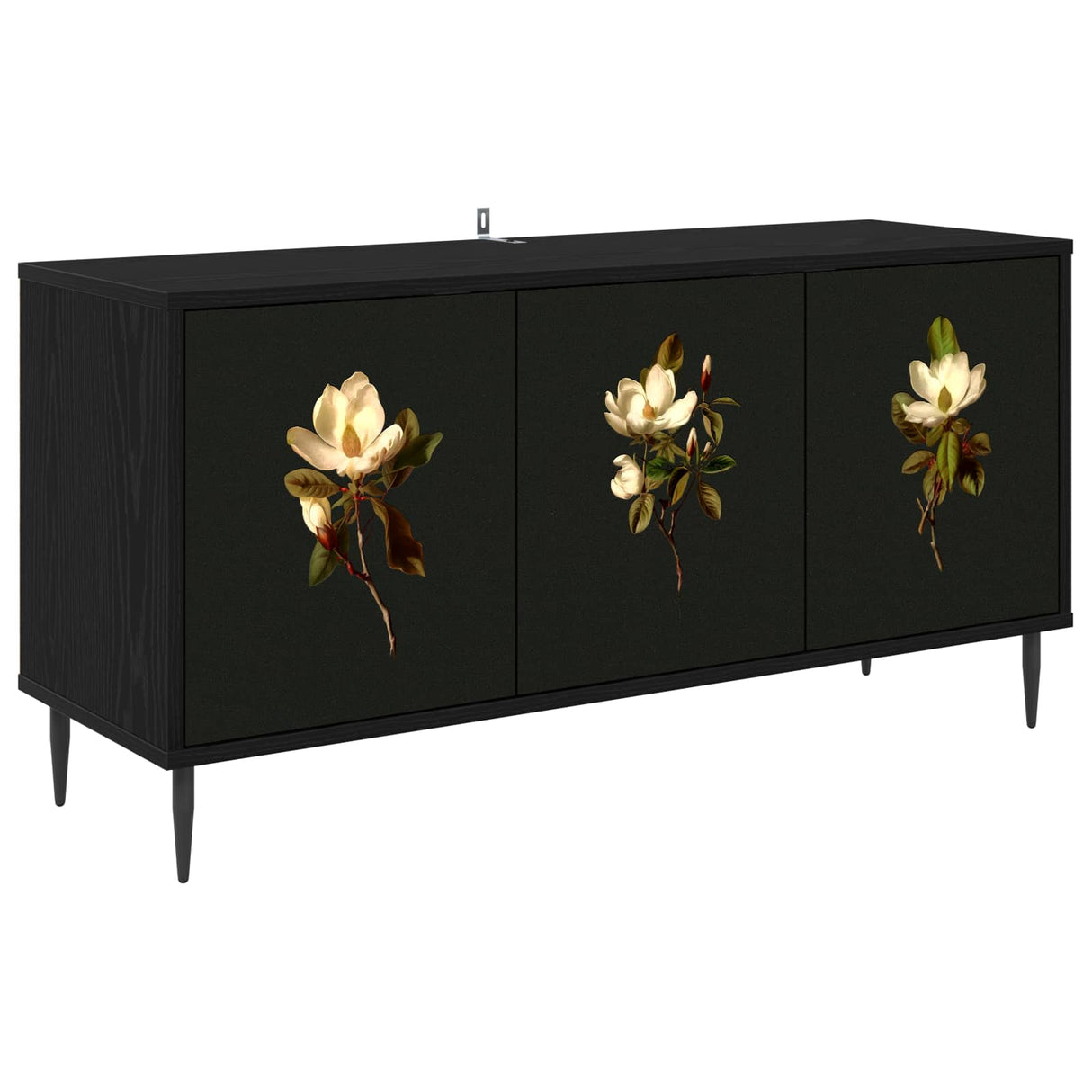 vidaXL Tv-meubel RHENEN 102 x 33 x 51 cm Zwart eiken Bewerkt hout