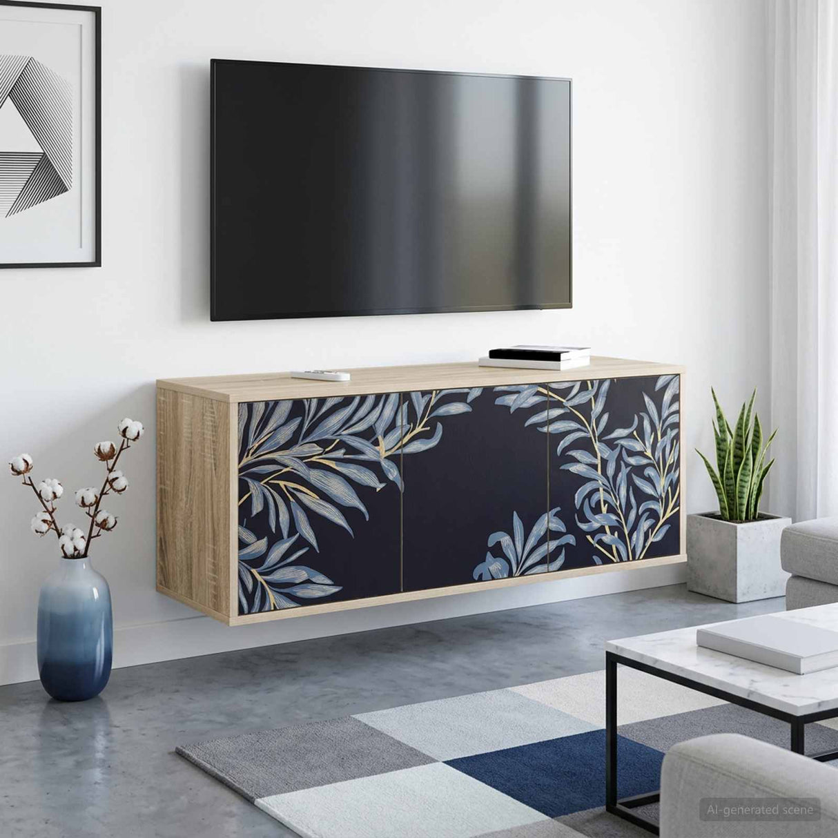 vidaXL Wand gemonteerd TV Kast RHENEN 102 x 33 x 40 cm Sonoma Eiken