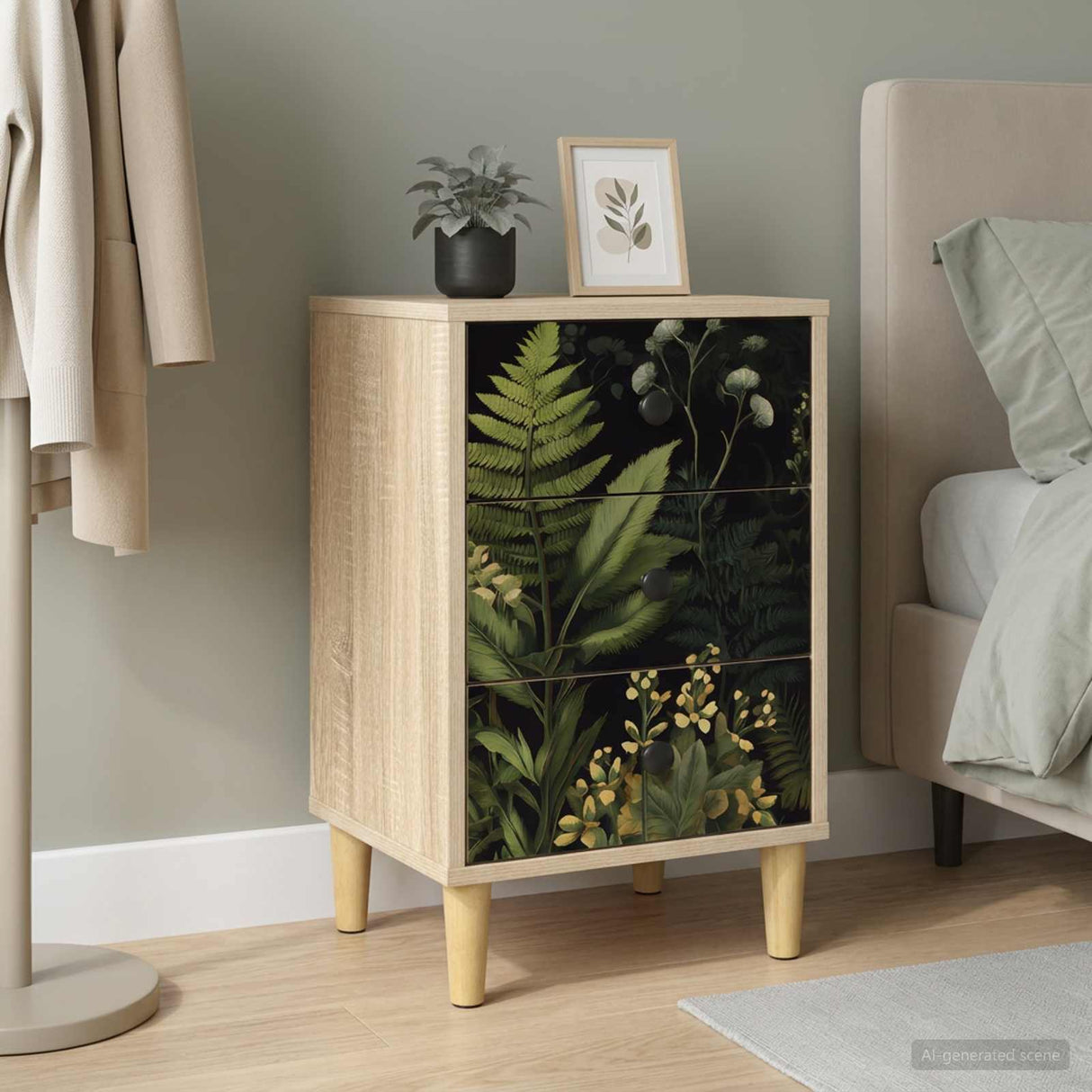 vidaXL Nachtkastje RHENEN Sonoma Eiken 36 x 33 x 60 cm Bewerkt hout