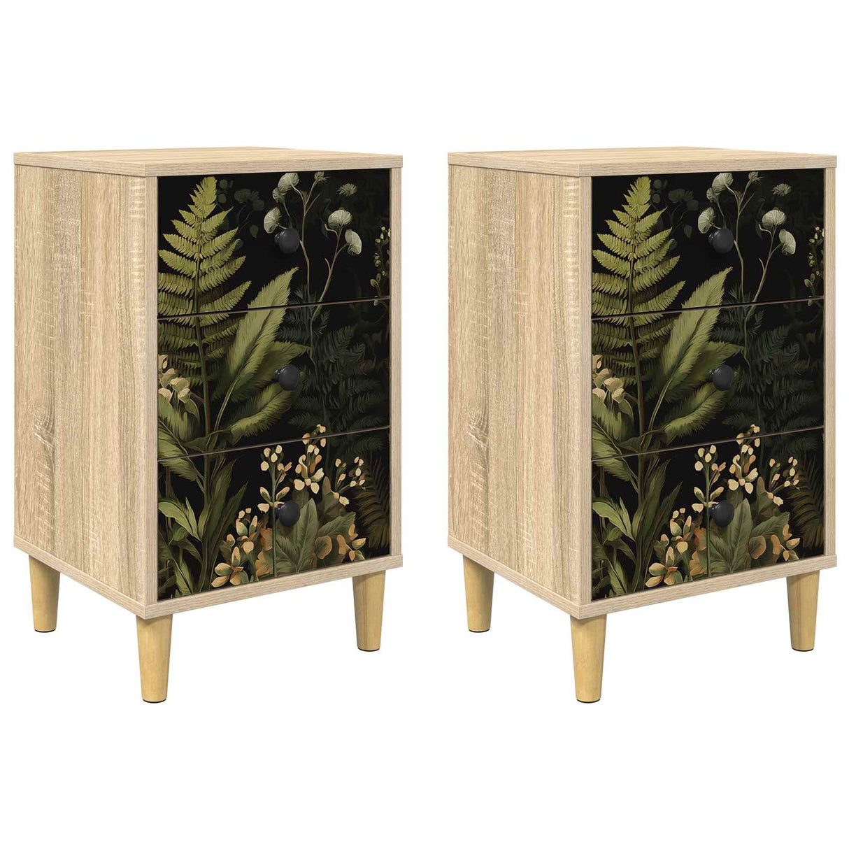 vidaXL Nachtkastje RHENEN Sonoma Eiken 36 x 33 x 60 cm Bewerkt hout