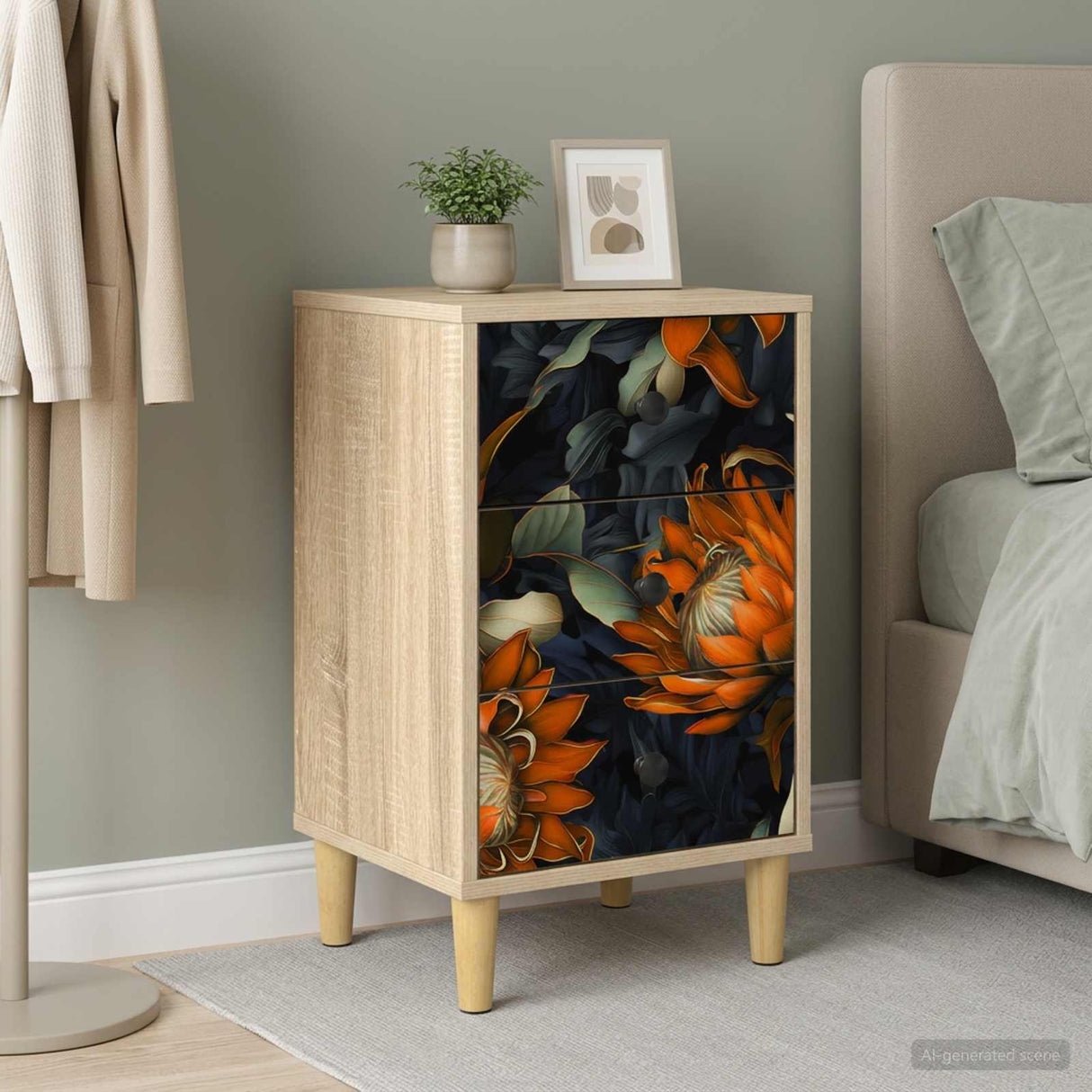 vidaXL Nachtkastje RHENEN Sonoma Eiken 36 x 33 x 60 cm Bewerkt hout