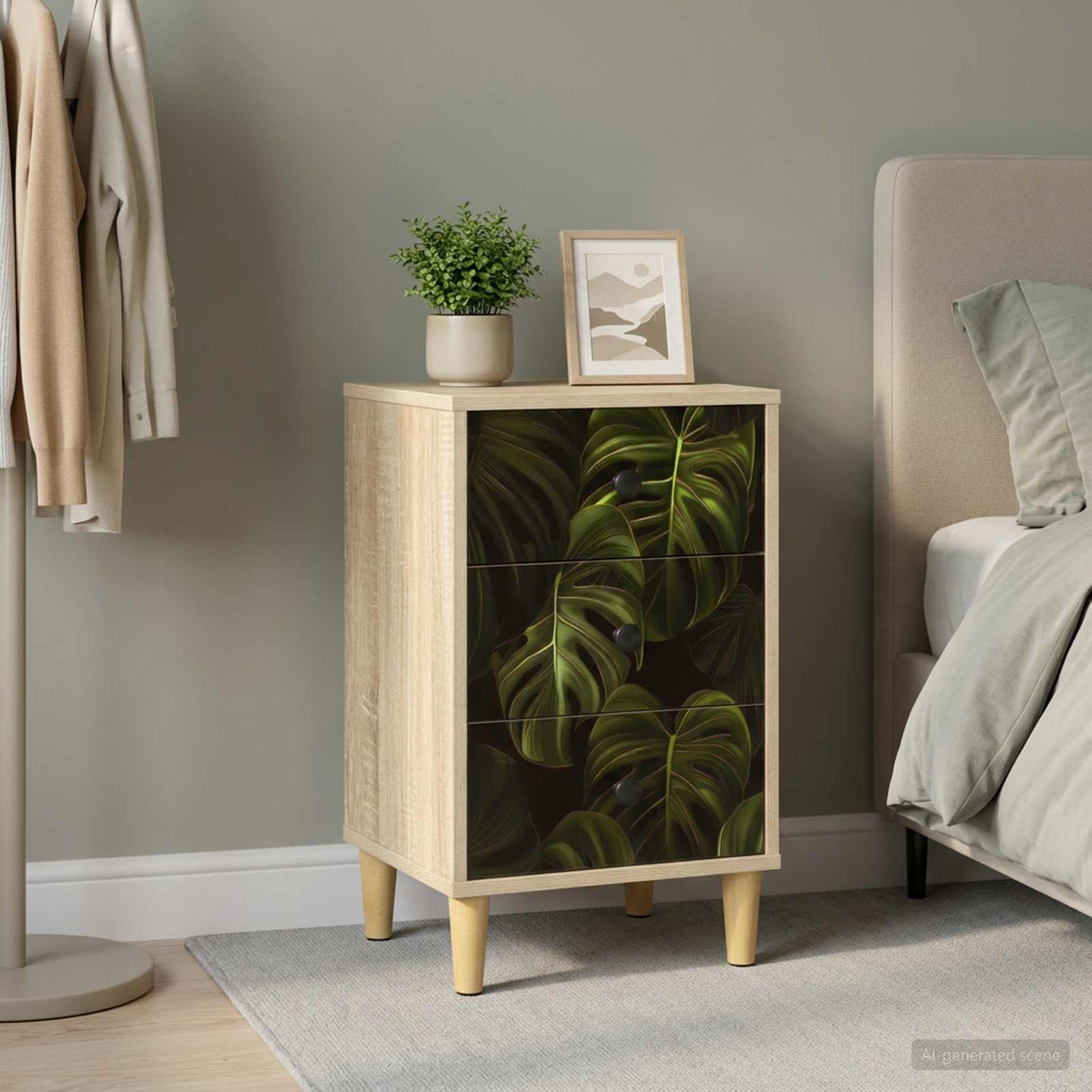 vidaXL Nachtkastje RHENEN Sonoma Eiken 36 x 33 x 60 cm Bewerkt hout