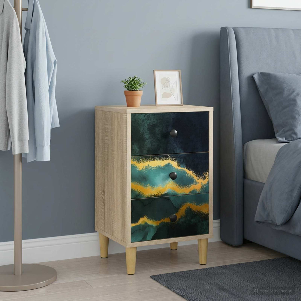 vidaXL Nachtkastje RHENEN Sonoma Eiken 36 x 33 x 60 cm Bewerkt hout