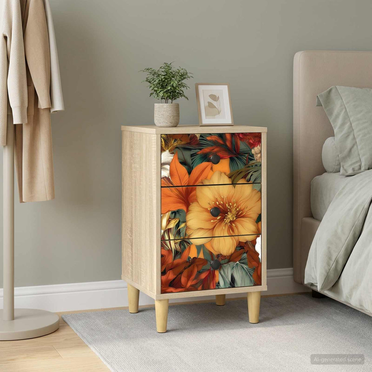 vidaXL Nachtkastje RHENEN Sonoma Eiken 36 x 33 x 60 cm Bewerkt hout