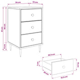 vidaXL Nightstand RHENEN Black oak 36 x 33 x 61 cm Engineered wood