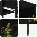 vidaXL Nightstand RHENEN Black oak 36 x 33 x 61 cm Engineered wood