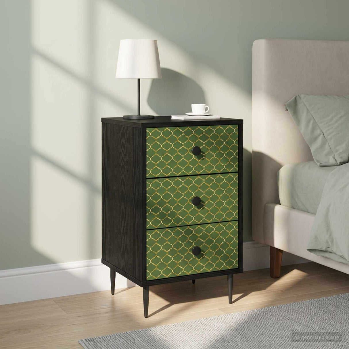 vidaXL Nightstand RHENEN Black oak 36 x 33 x 61 cm Engineered wood