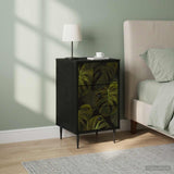 vidaXL Nightstand RHENEN Black oak 36 x 33 x 61 cm Engineered wood