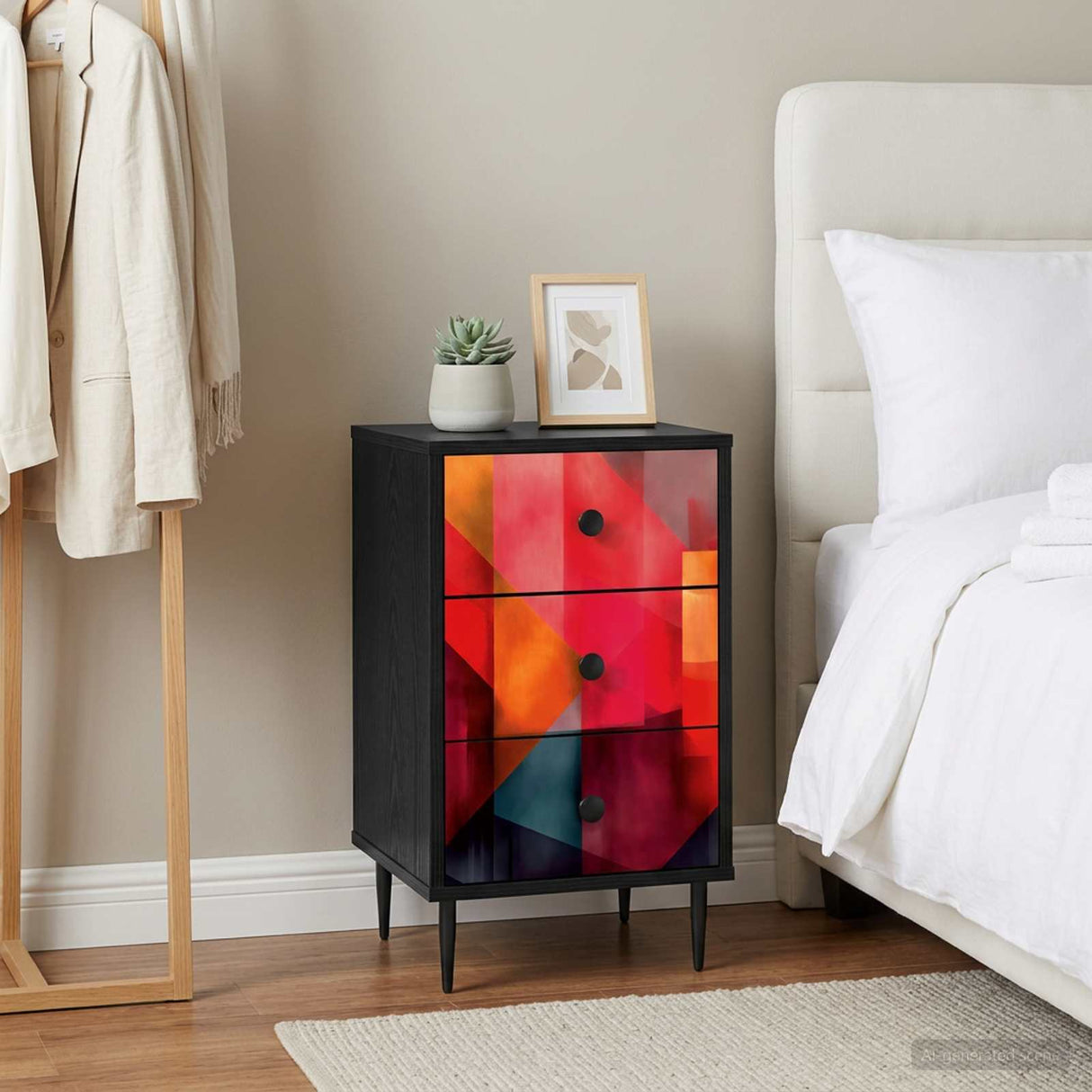 vidaXL Nightstand RHENEN Black oak 36 x 33 x 61 cm Engineered wood