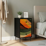 vidaXL Nightstand RHENEN Black oak 36 x 33 x 61 cm Engineered wood