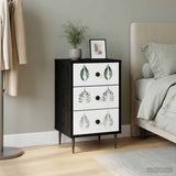 vidaXL Nightstand RHENEN Black oak 36 x 33 x 61 cm Engineered wood