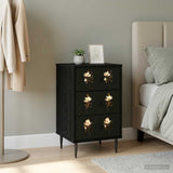 vidaXL Nightstand RHENEN Black oak 36 x 33 x 61 cm Engineered wood