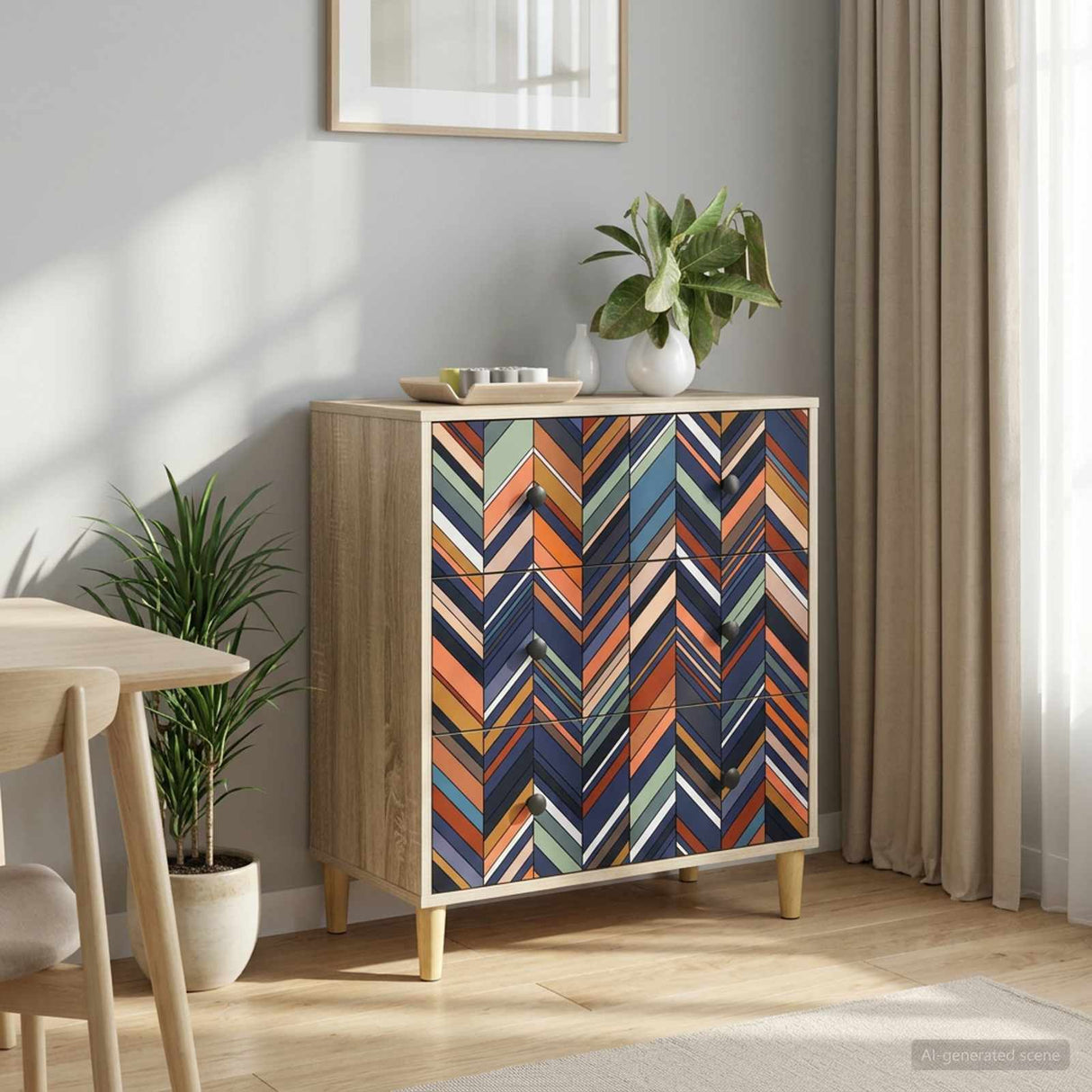 vidaXL Ladekast RHENEN Tropisch jungleprint 66 x 36,5 x 75 cm Sonoma