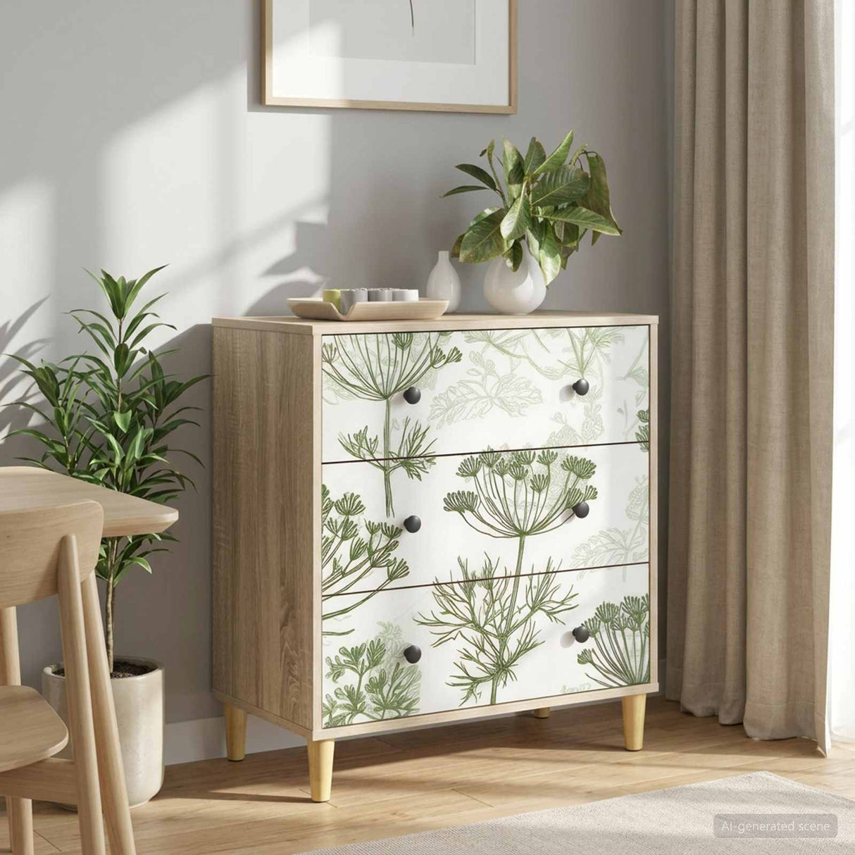 vidaXL Ladekast RHENEN Tropisch jungleprint 66 x 36,5 x 75 cm Sonoma