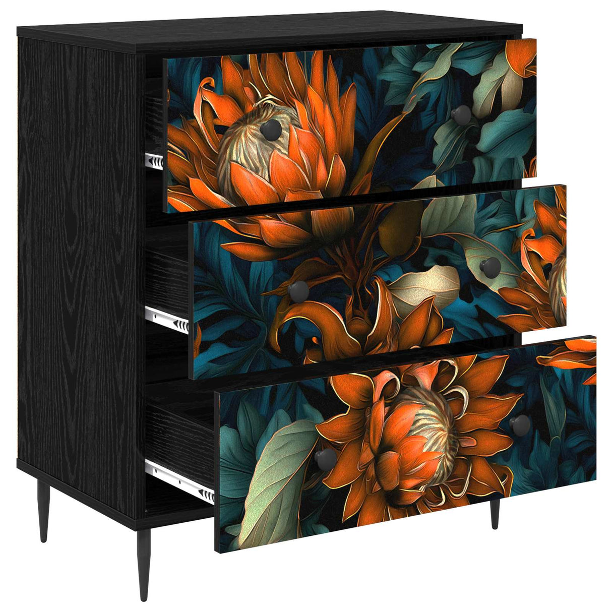vidaXL Ladekast RHENEN Tropisch jungleprint 66 x 36,5 x 76 cm