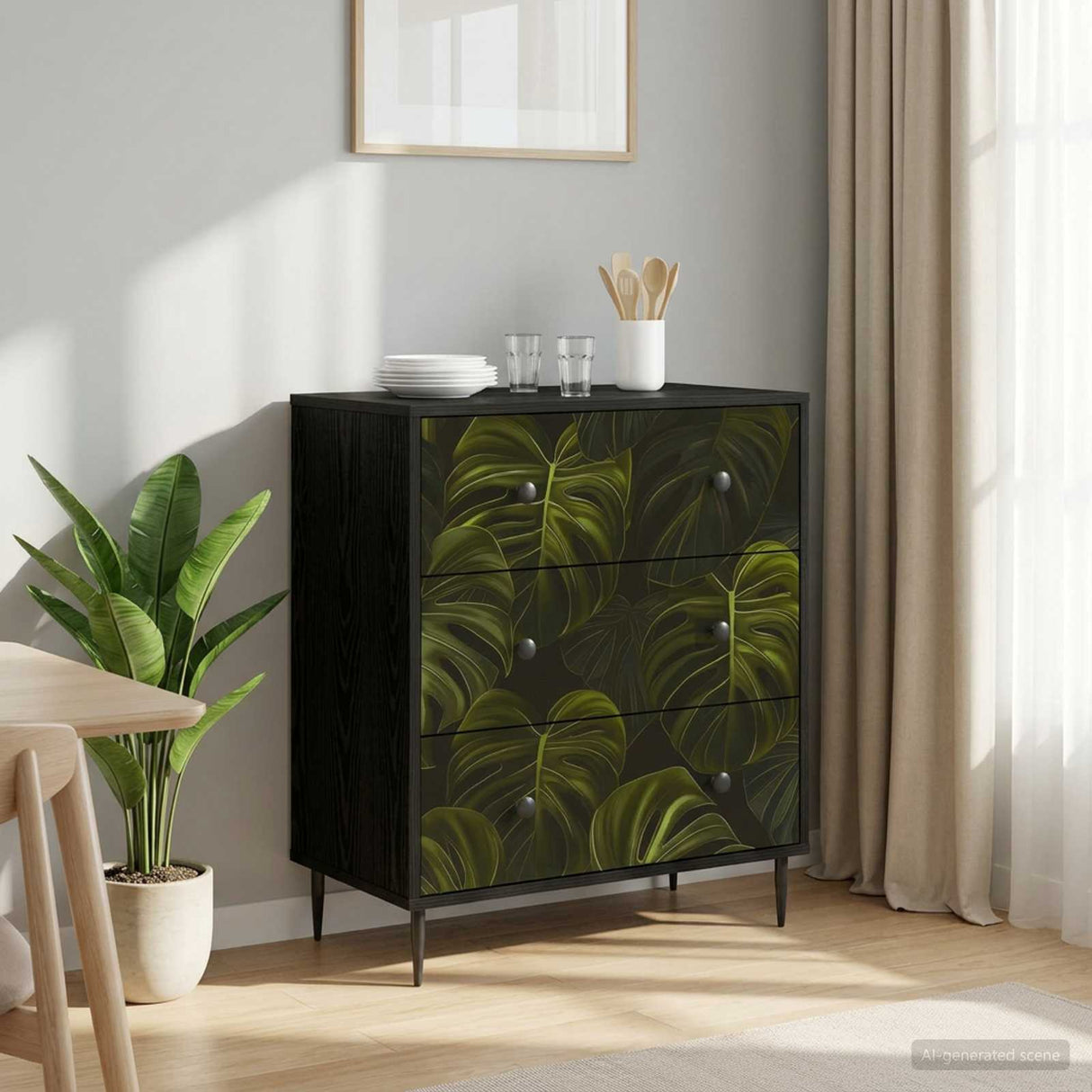 vidaXL Ladekast RHENEN Tropisch jungleprint 66 x 36,5 x 76 cm