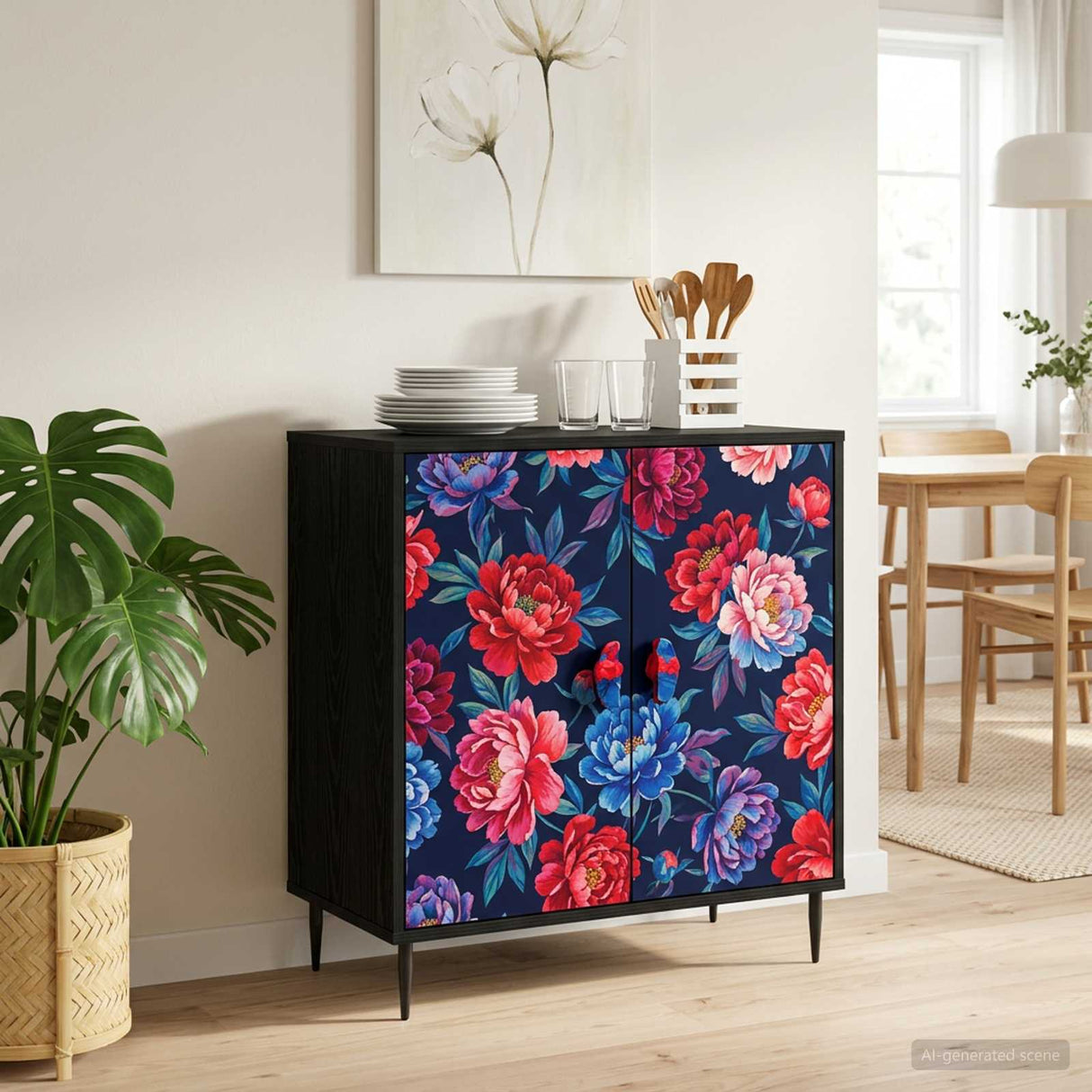 vidaXL Ladekast RHENEN Tropisch jungleprint 66 x 36,5 x 76 cm