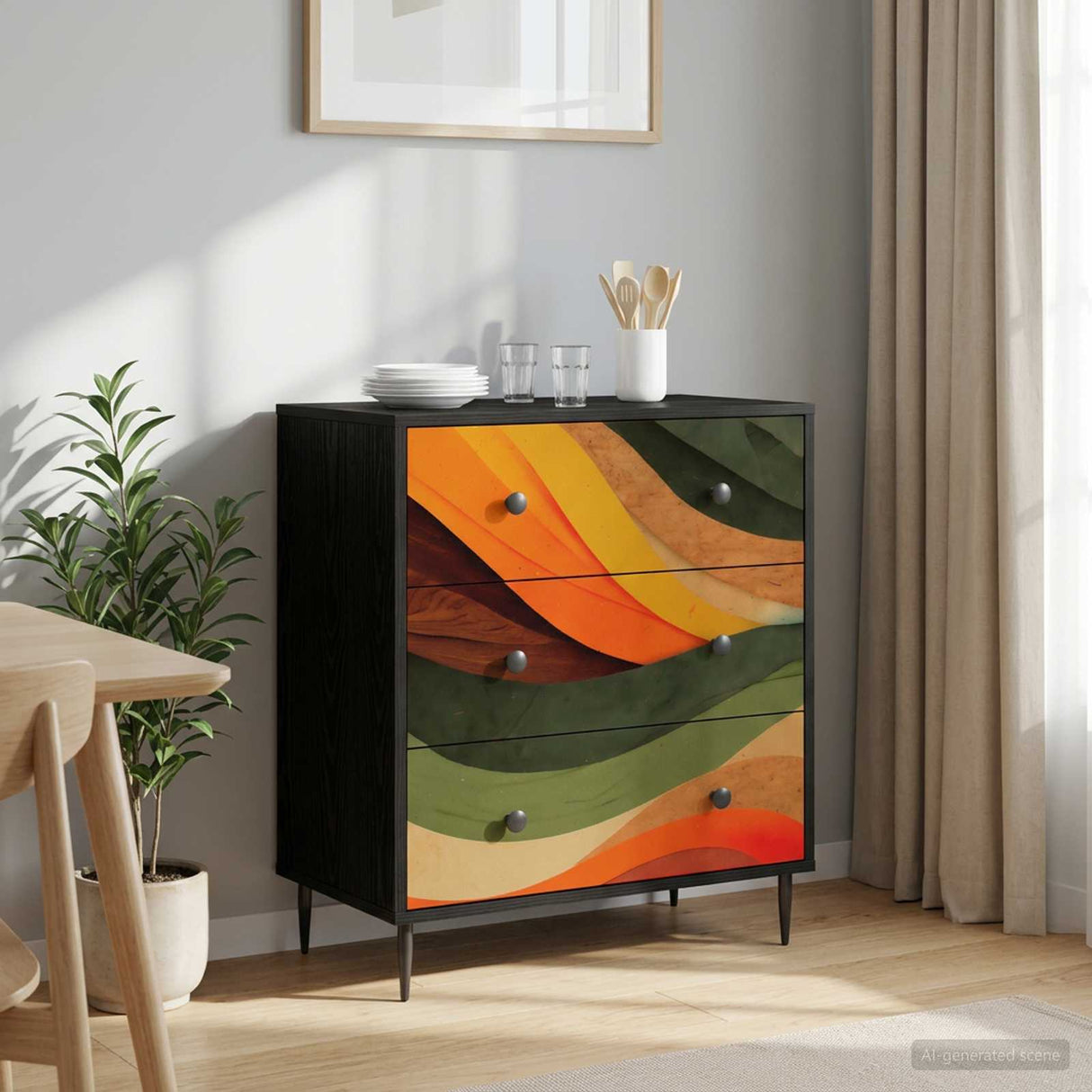 vidaXL Ladekast RHENEN Tropisch jungleprint 66 x 36,5 x 76 cm