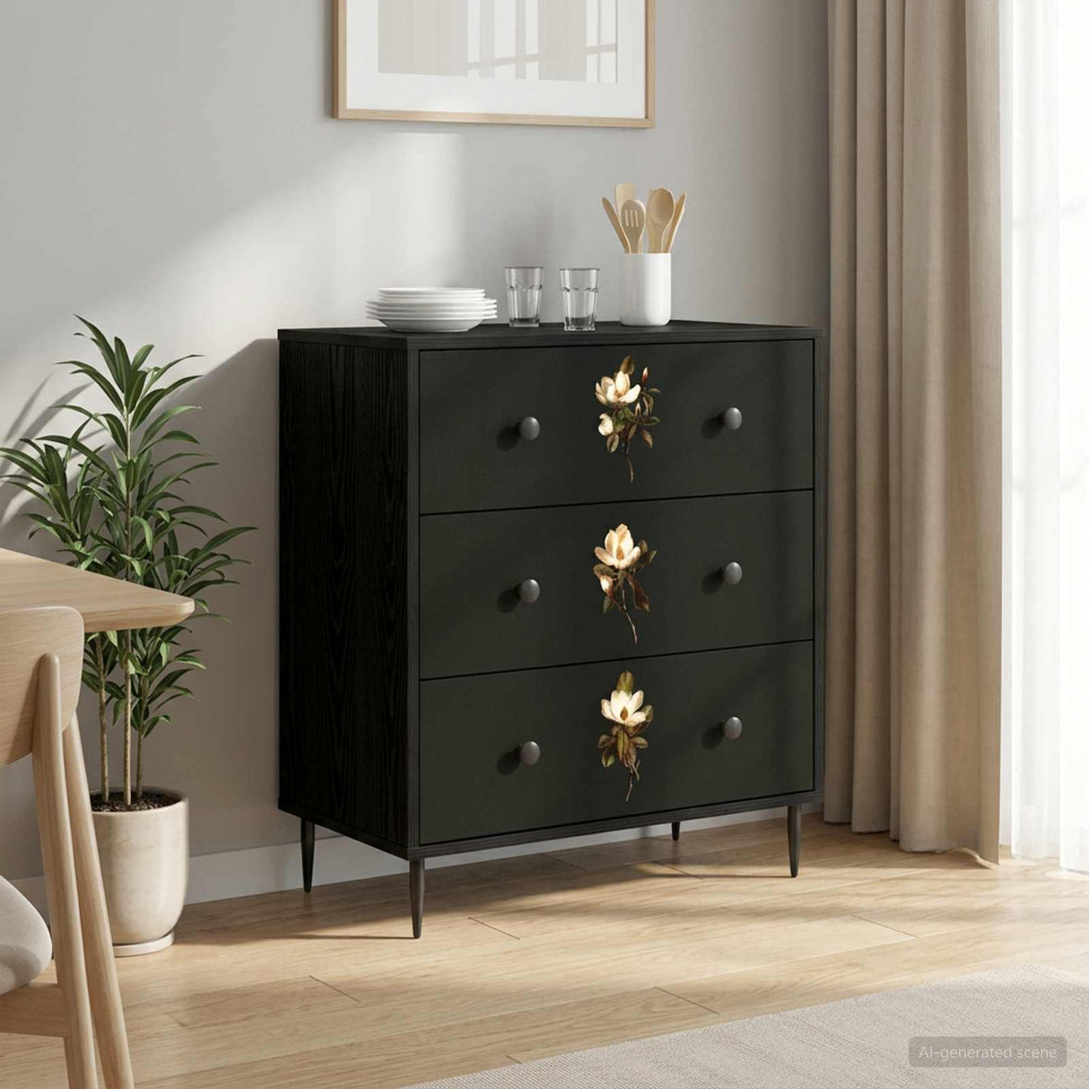vidaXL Ladekast RHENEN Tropisch jungleprint 66 x 36,5 x 76 cm