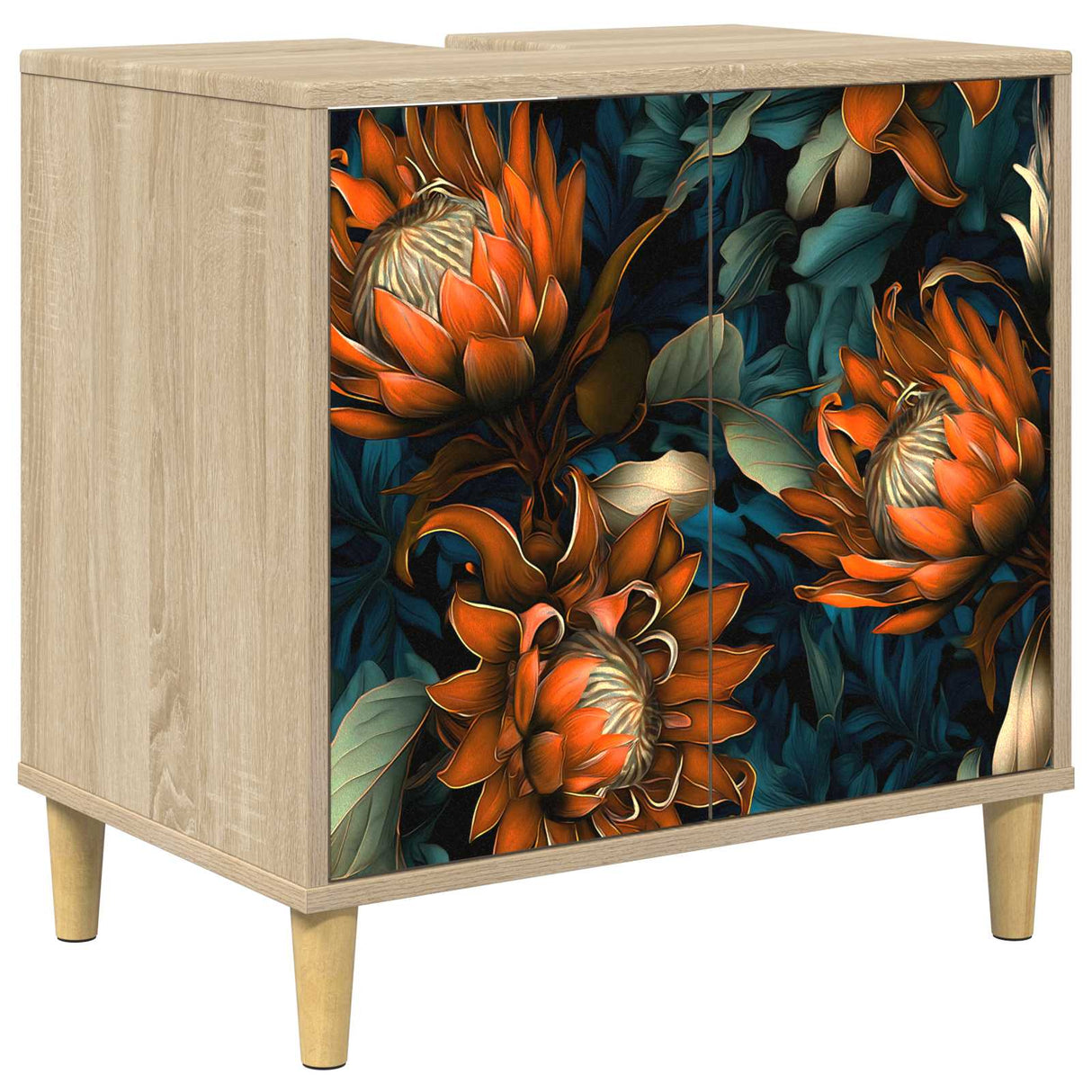 vidaXL Badkamerkast RHENEN Sonoma 60 x 40 x 60 cm Bewerkt hout