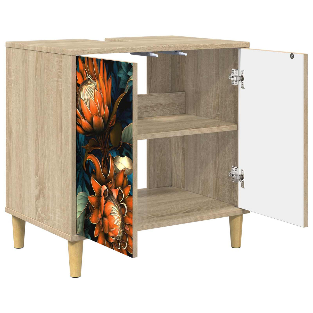vidaXL Badkamerkast RHENEN Sonoma 60 x 40 x 60 cm Bewerkt hout