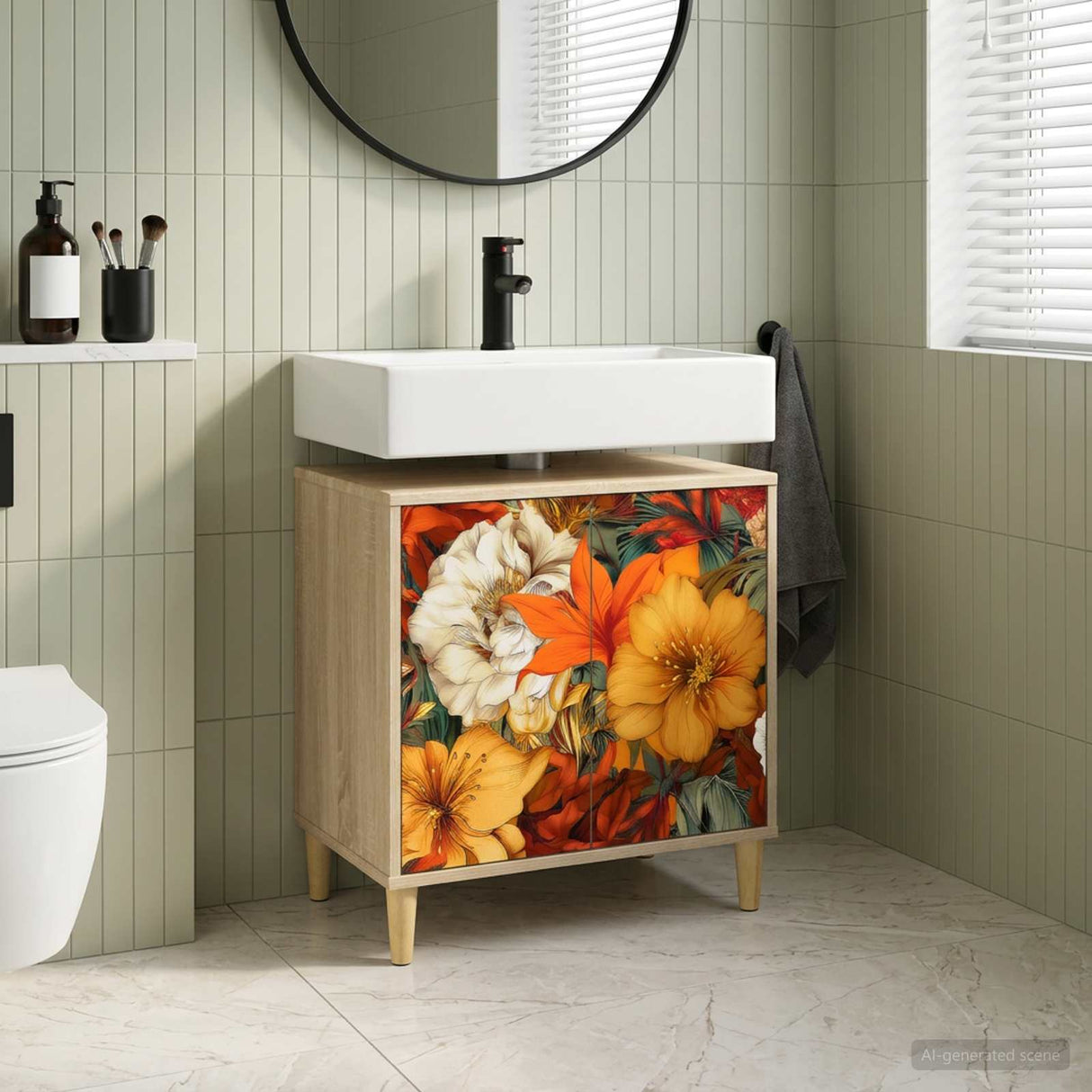 vidaXL Badkamerkast RHENEN Sonoma 60 x 40 x 60 cm Bewerkt hout
