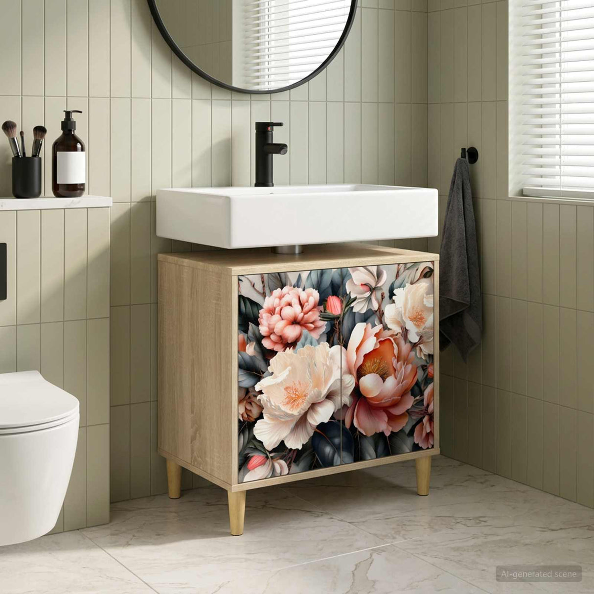vidaXL Badkamerkast RHENEN Sonoma 60 x 40 x 60 cm Bewerkt hout