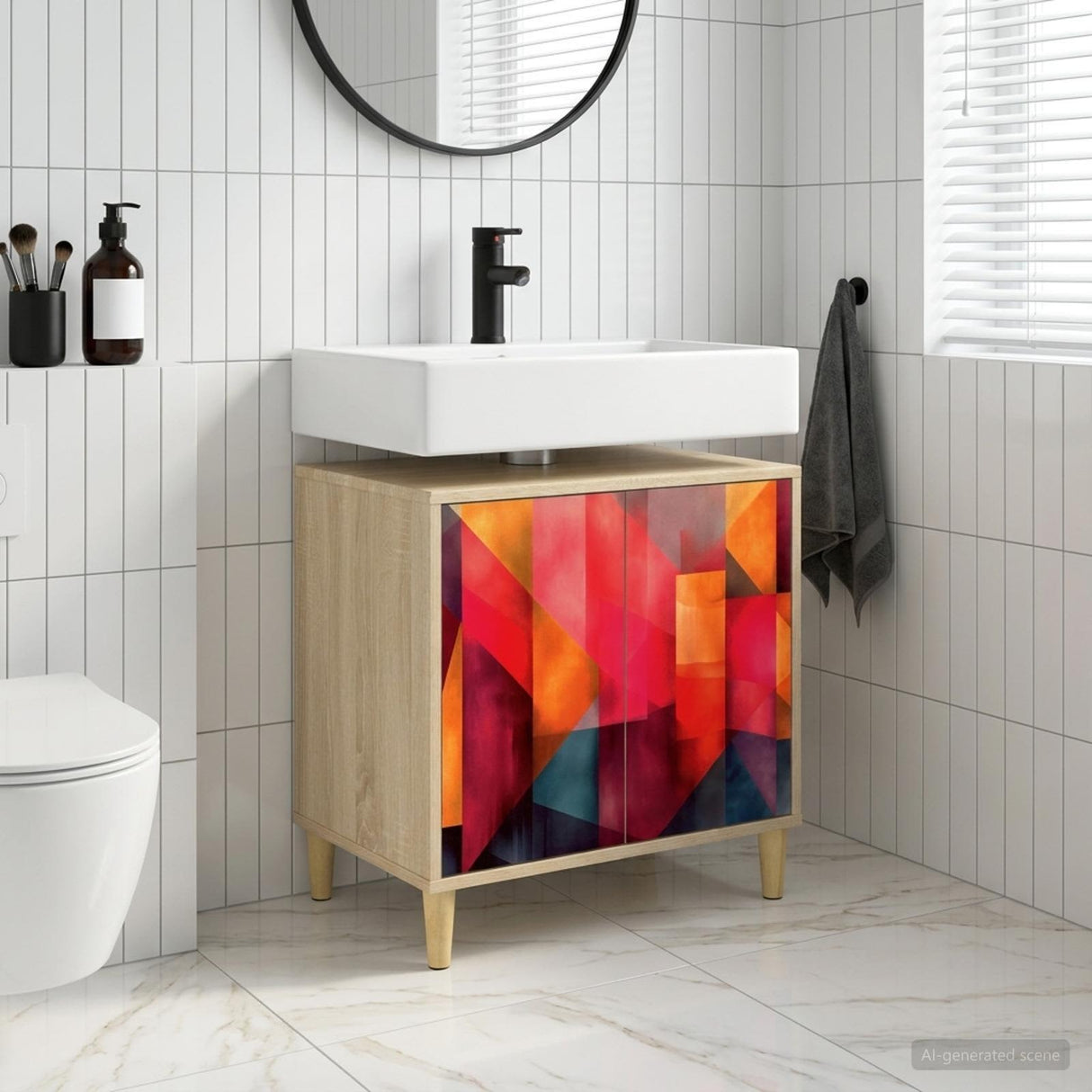 vidaXL Badkamerkast RHENEN Sonoma 60 x 40 x 60 cm Bewerkt hout