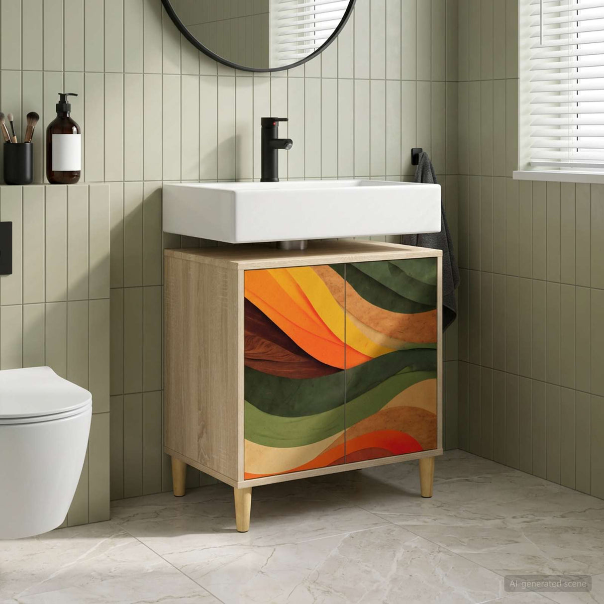 vidaXL Badkamerkast RHENEN Sonoma 60 x 40 x 60 cm Bewerkt hout