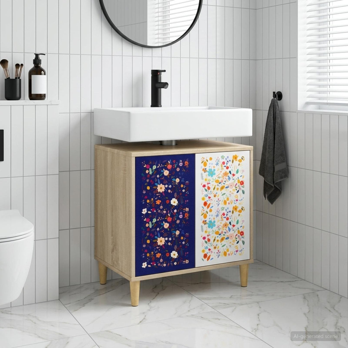 vidaXL Badkamerkast RHENEN Sonoma 60 x 40 x 60 cm Bewerkt hout