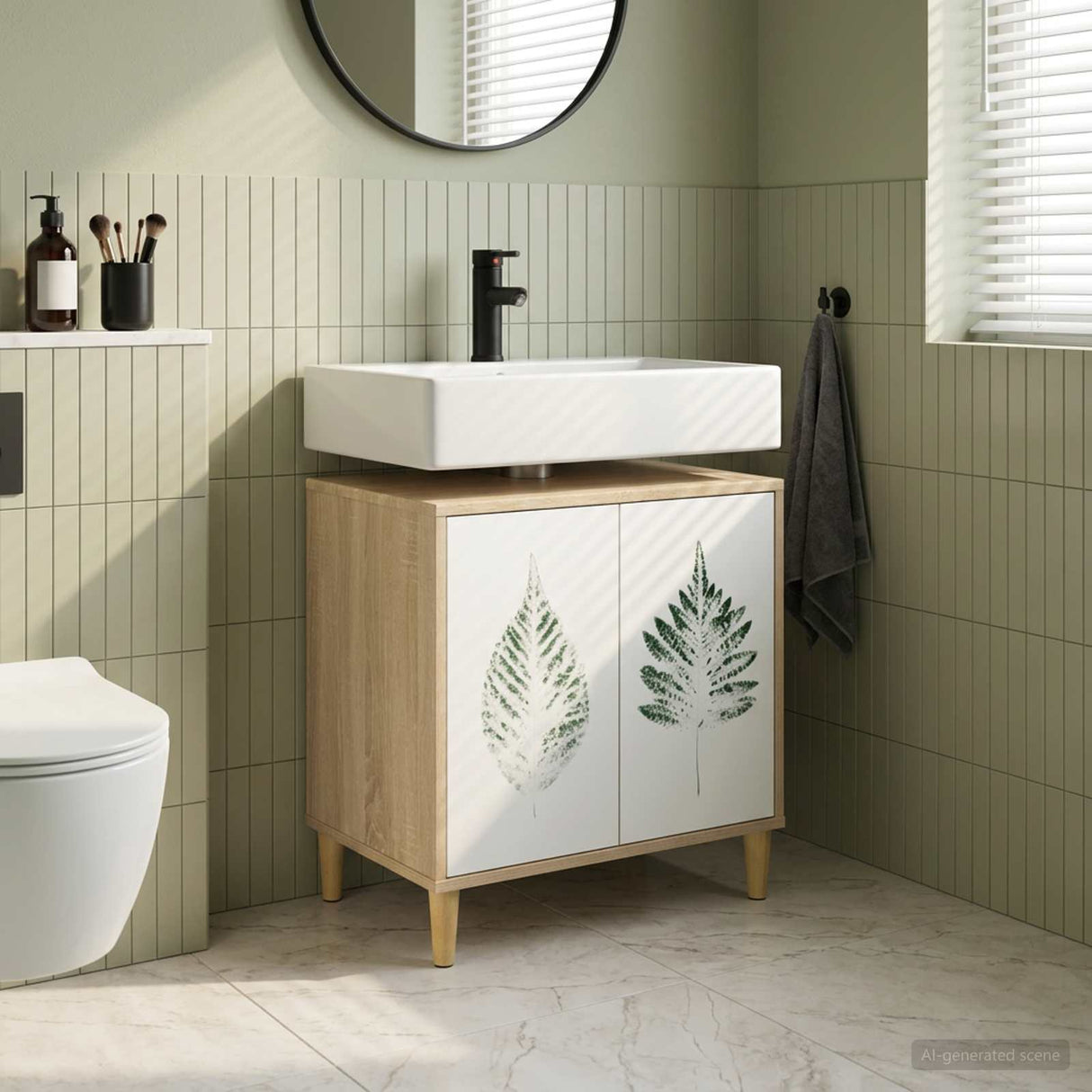 vidaXL Badkamerkast RHENEN Sonoma 60 x 40 x 60 cm Bewerkt hout