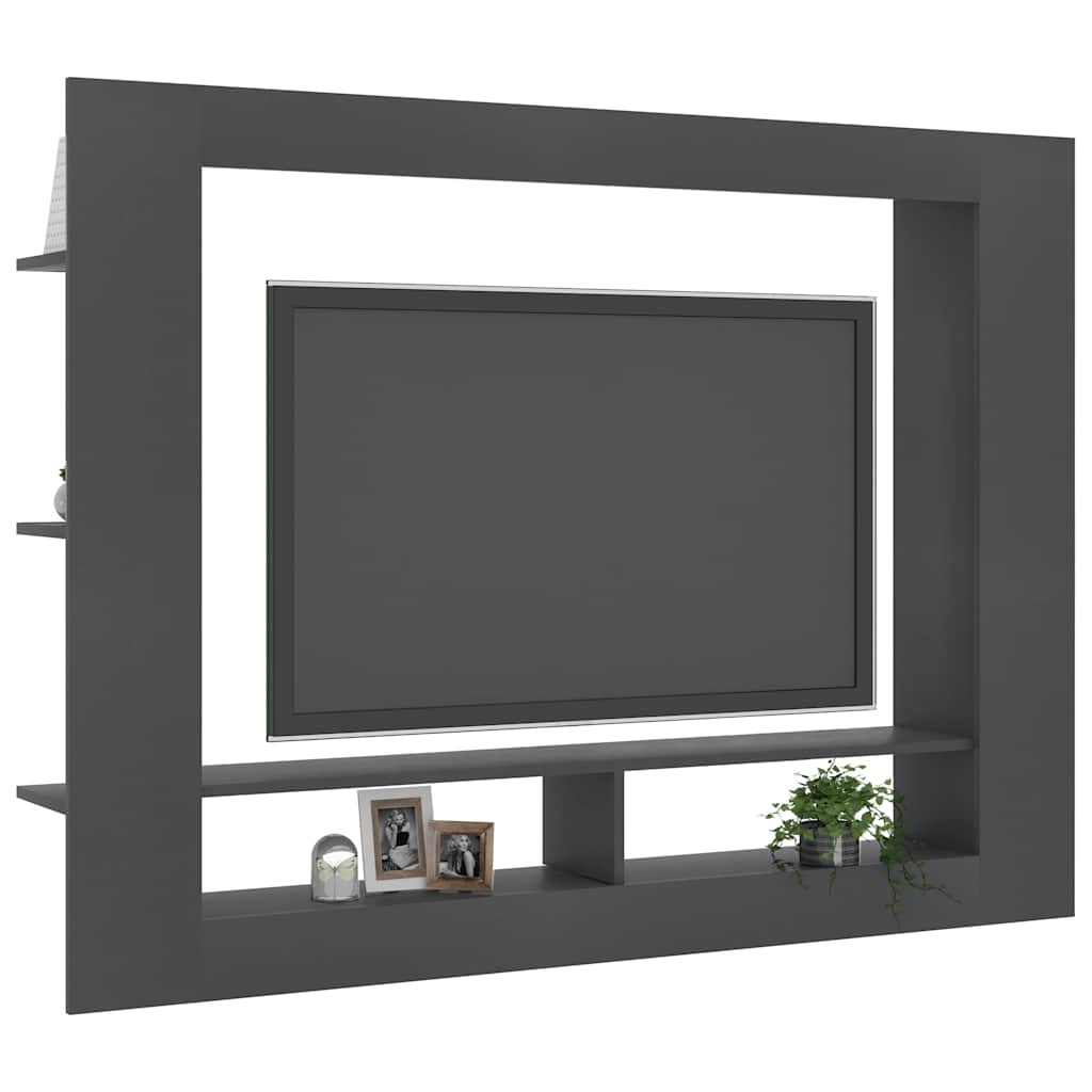 vidaXL Tv-meubel 152x22x113 cm bewerkt hout hoogglans zwart