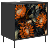 vidaXL Badkamerkast RHENEN Zwart eiken 60 x 40 x 61 cm Bewerkt hout