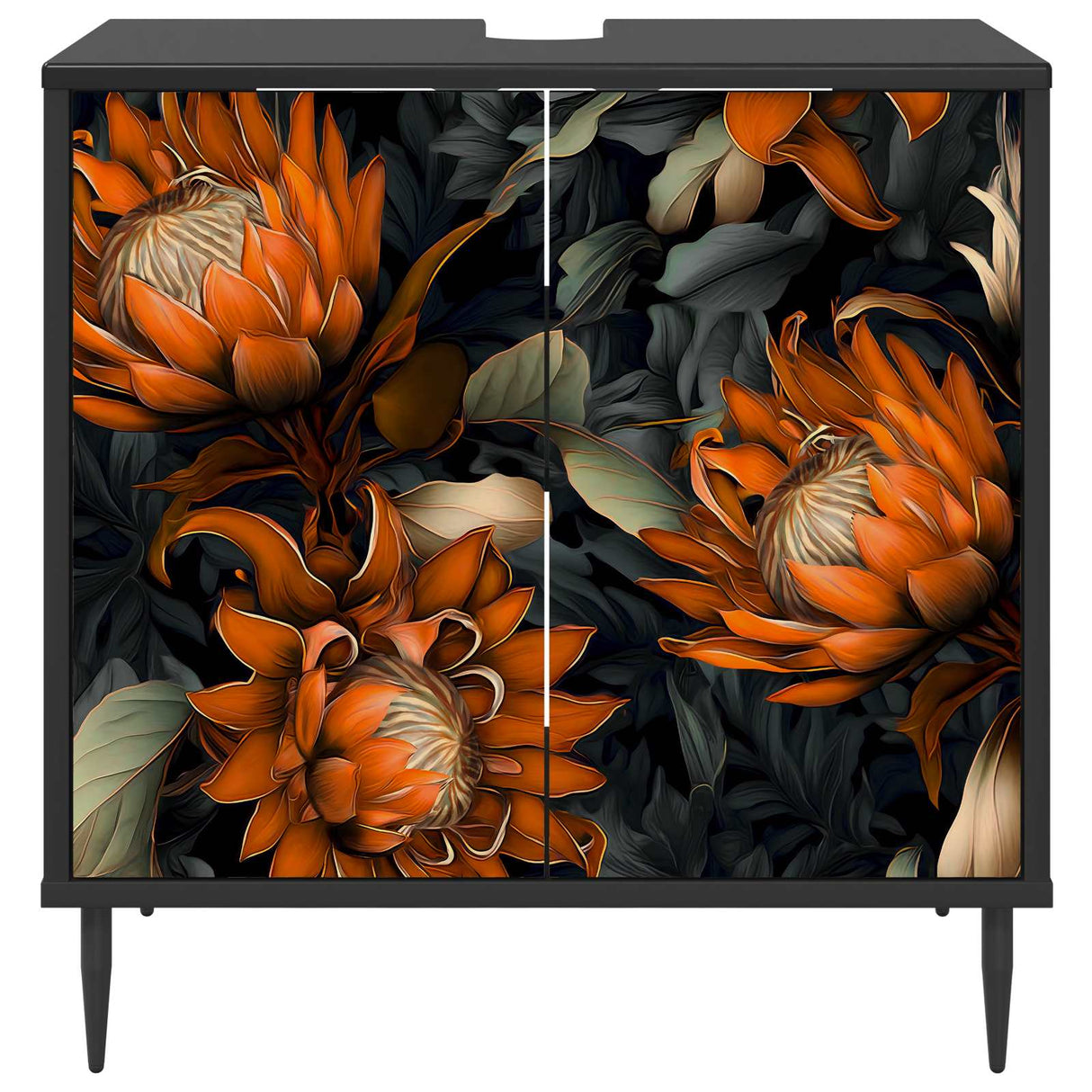 vidaXL Badkamerkast RHENEN Zwart eiken 60 x 40 x 61 cm Bewerkt hout