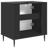 vidaXL Badkamerkast RHENEN Zwart eiken 60 x 40 x 61 cm Bewerkt hout