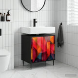 vidaXL Badkamerkast RHENEN Zwart eiken 60 x 40 x 61 cm Bewerkt hout