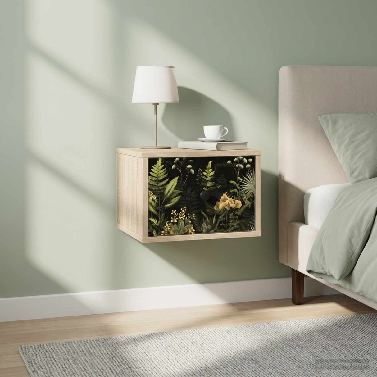 vidaXL Wandkastje voor Bed RHENEN Sonoma Eiken 36 x 33 x 25 cm