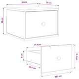 vidaXL Wandkastje voor Bed RHENEN Sonoma Eiken 36 x 33 x 25 cm