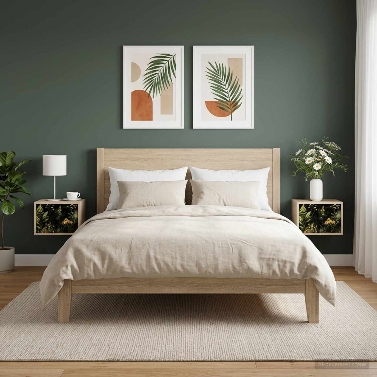 vidaXL Wandkastje voor Bed RHENEN Sonoma Eiken 36 x 33 x 25 cm