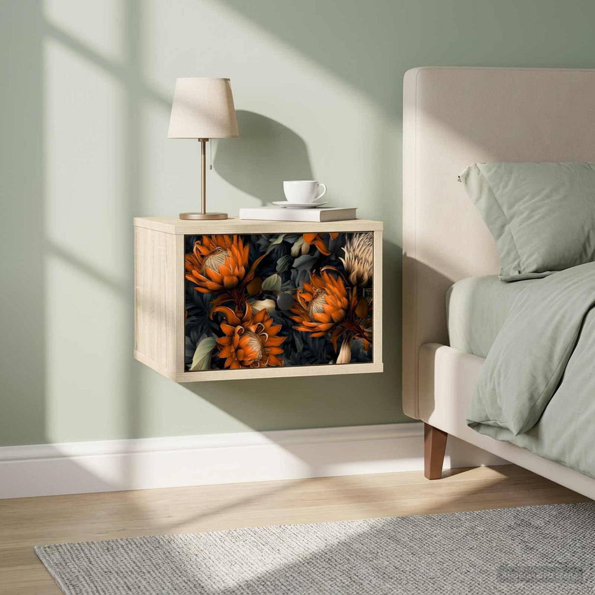 vidaXL Wandkastje voor Bed RHENEN Sonoma Eiken 36 x 33 x 25 cm