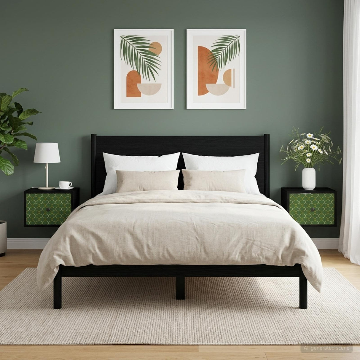 vidaXL Wandkastje voor Bed RHENEN Sonoma Eiken 36 x 33 x 25 cm