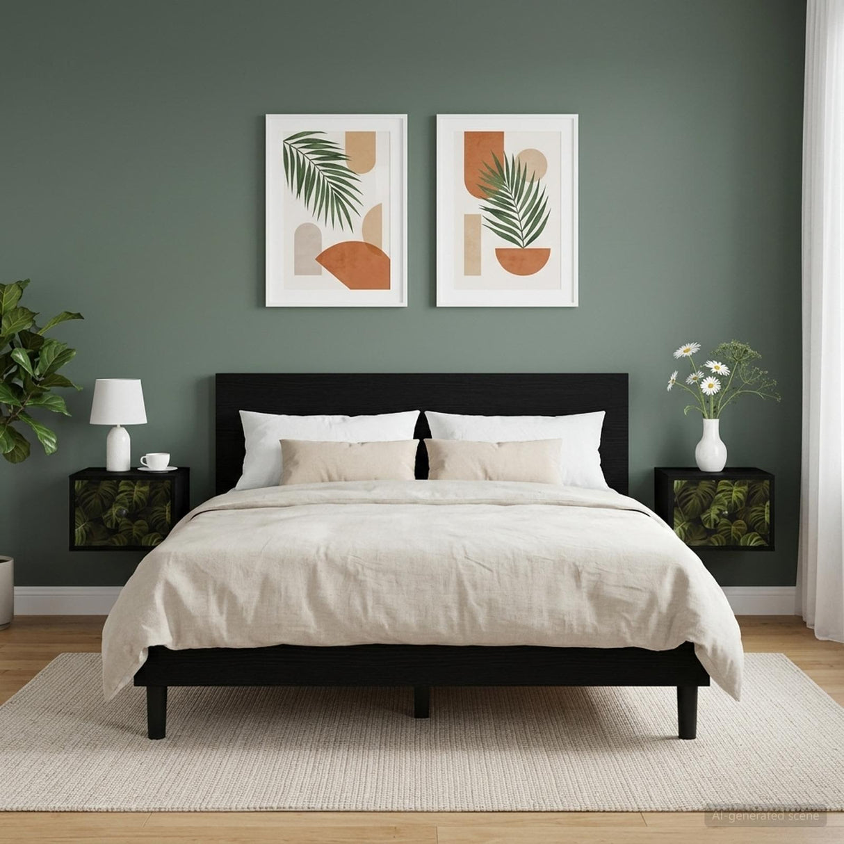 vidaXL Wandkastje voor Bed RHENEN Sonoma Eiken 36 x 33 x 25 cm