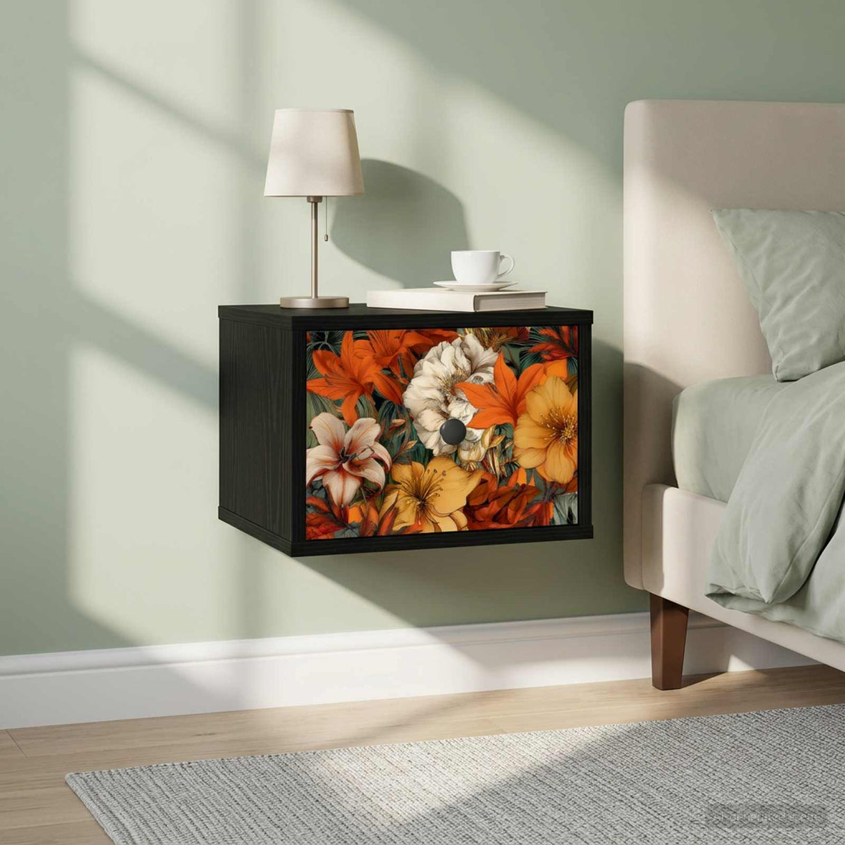 vidaXL Wandkastje voor Bed RHENEN Sonoma Eiken 36 x 33 x 25 cm