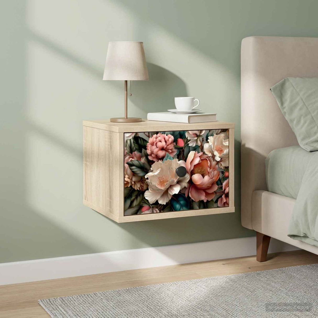 vidaXL Wandkastje voor Bed RHENEN Sonoma Eiken 36 x 33 x 25 cm