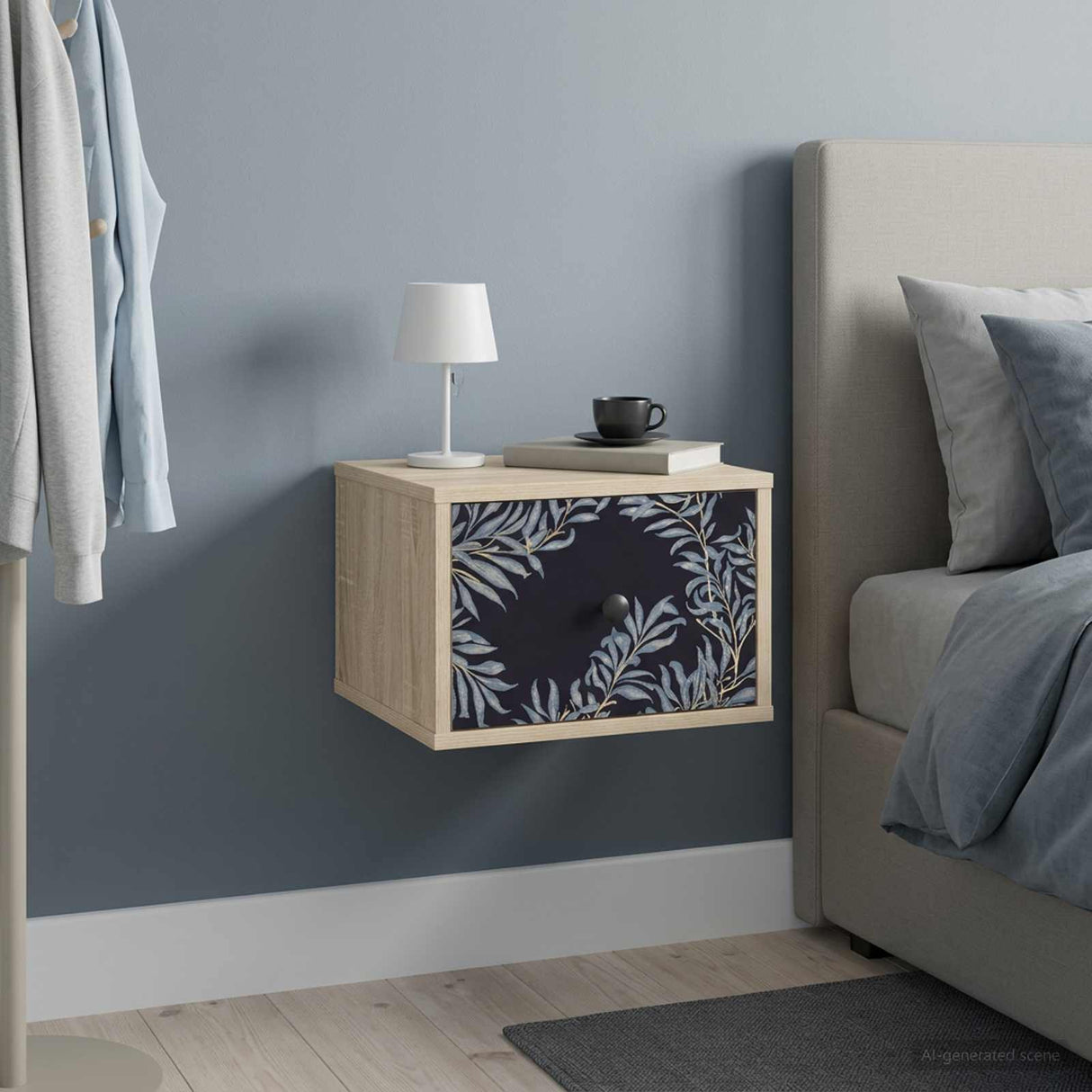 vidaXL Wandkastje voor Bed RHENEN Sonoma Eiken 36 x 33 x 25 cm