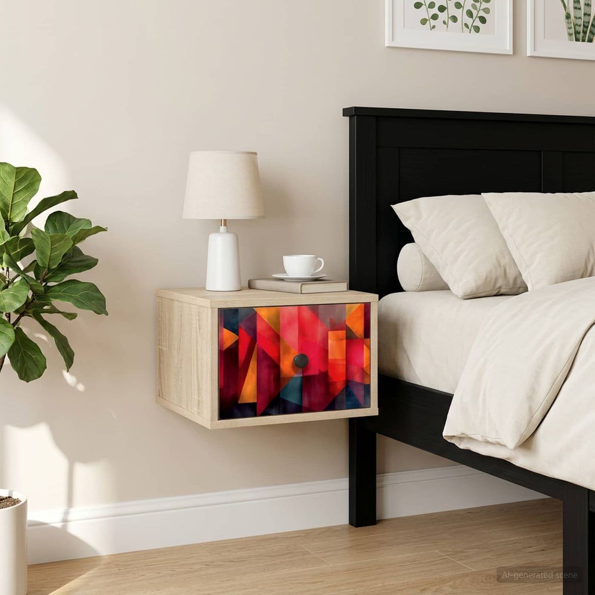 vidaXL Wandkastje voor Bed RHENEN Sonoma Eiken 36 x 33 x 25 cm