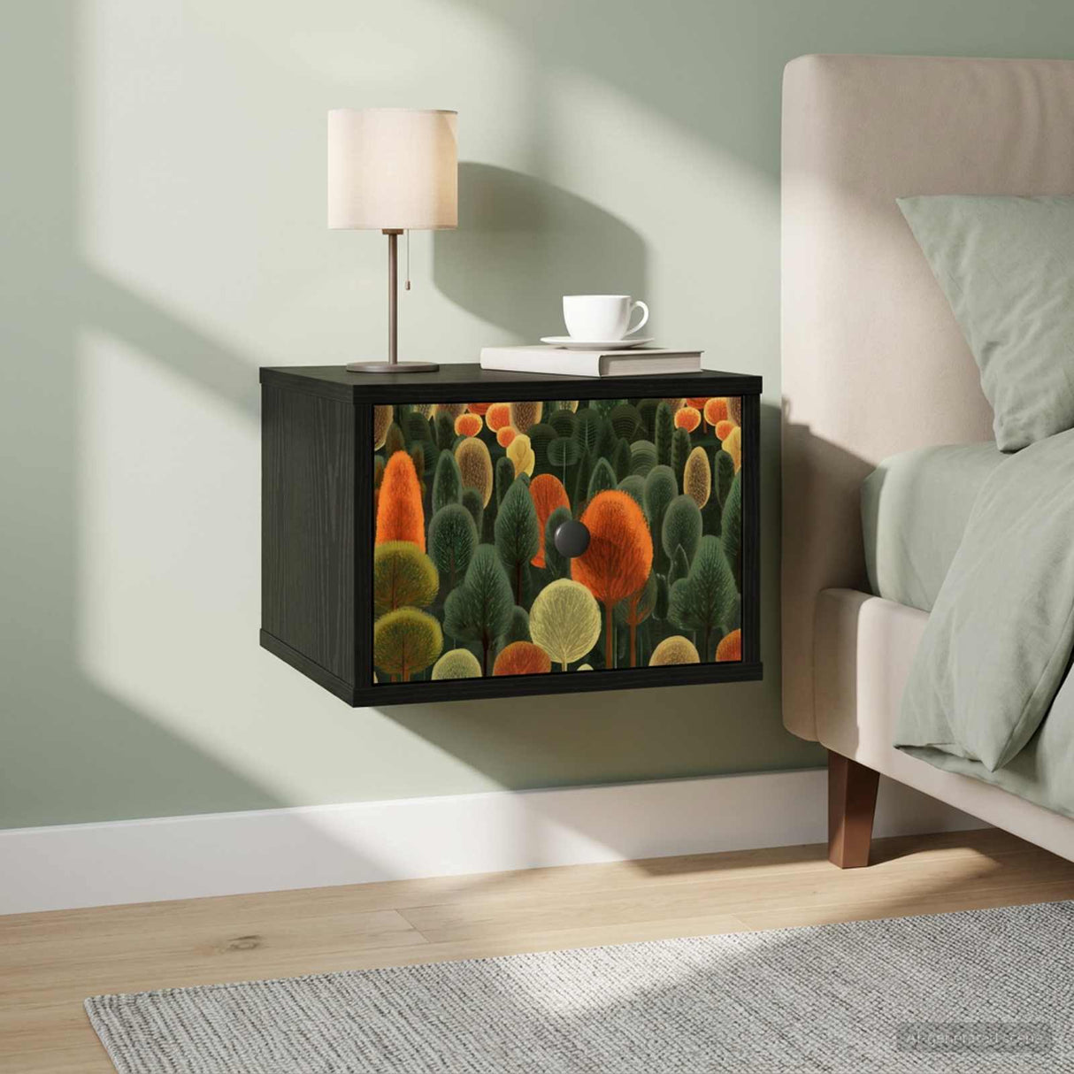 vidaXL Wandkastje voor Bed RHENEN Sonoma Eiken 36 x 33 x 25 cm