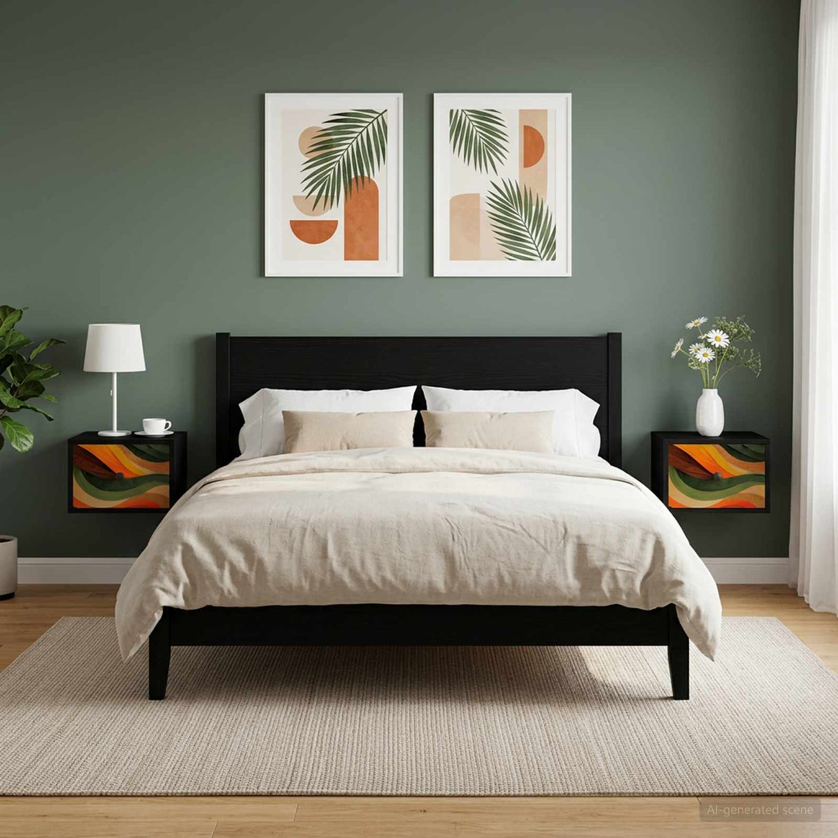 vidaXL Wandkastje voor Bed RHENEN Sonoma Eiken 36 x 33 x 25 cm
