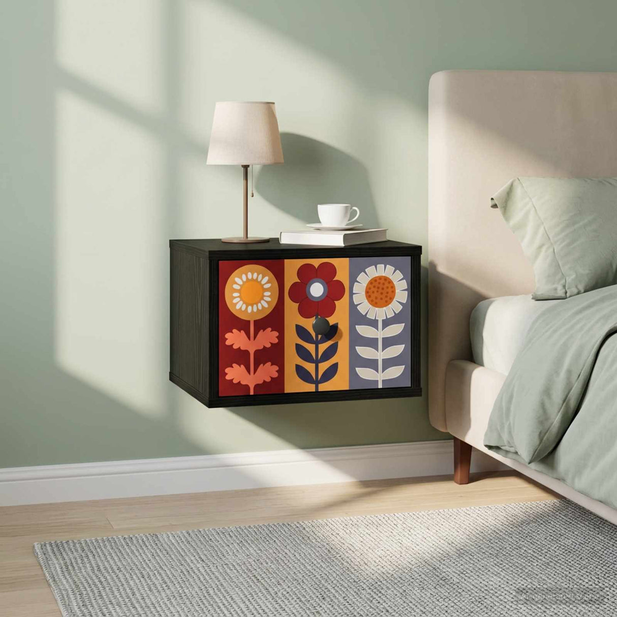 vidaXL Wandkastje voor Bed RHENEN Sonoma Eiken 36 x 33 x 25 cm