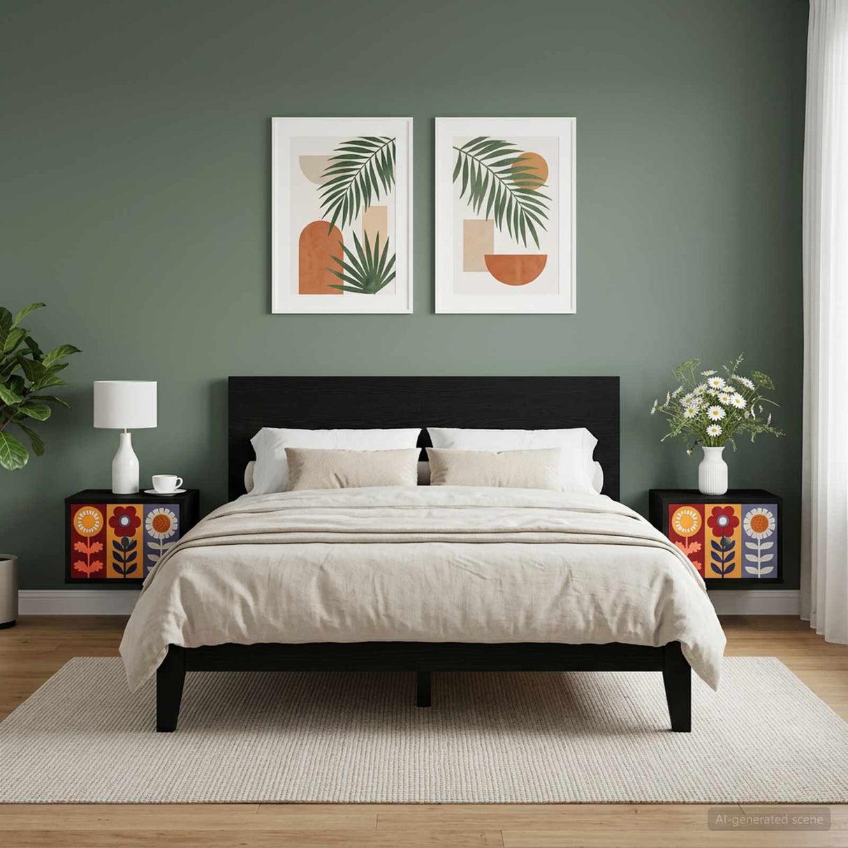vidaXL Wandkastje voor Bed RHENEN Sonoma Eiken 36 x 33 x 25 cm